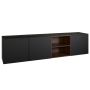 Dressoir Cannes Zwart - 242x59x49 cm - Afbeelding 1