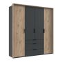 Kledingkast Almera Grafiet - 200x216x58 cm - Afbeelding 5