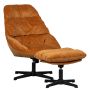 WOOOD Draaifauteuil Yaro Oranje - inclusief hocker - Afbeelding 1