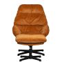 WOOOD Draaifauteuil Yaro Oranje - inclusief hocker - Afbeelding 3