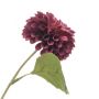 Kunstbloem Dahlia Pompon Spray Bordeaux - 68 cm - Afbeelding 2