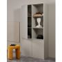 WOOOD Wandkast Merel Beige - 100x221x44 cm - Afbeelding 7