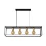 Lucide Hanglamp Ruben Zwart - 4 x E27 - 92 cm breed - Afbeelding 4