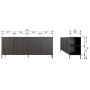 WOOOD Dressoir New Gravure Zwart - 200x85x46 cm - Afbeelding 13