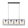 Lucide Hanglamp Suus Zwart - 4 x E27 - 108 cm breed - Afbeelding 1