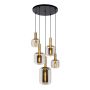 Lucide Hanglamp Joanet Zwart - 5 x E27 - Ø 66 cm - Afbeelding 1