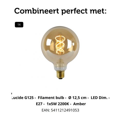 Lucide Hanglamp Danza Zwart - E27 - Ø 40 cm - Afbeelding 7