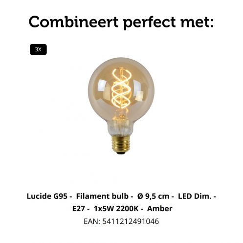 Lucide Hanglamp Danza Goud - 3 x E27 - Ø 50 cm - Afbeelding 7