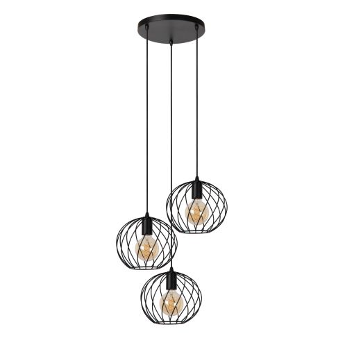 Lucide Hanglamp Danza Zwart - 3 x E27 - Ø 50 cm - Afbeelding 3