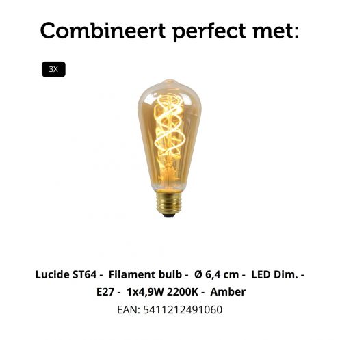 Lucide Hanglamp Monsaraz Multi - 3 x E27 - Ø 35 cm - Afbeelding 5