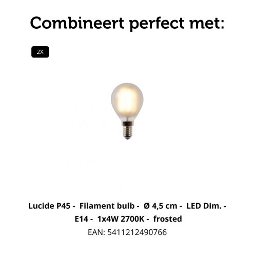 Lucide Wandlamp Ovalis Zwart - 2 x E14 - 20 cm hoog - Afbeelding 6