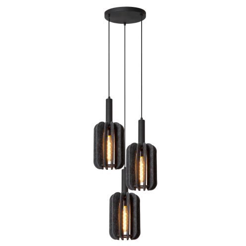 Lucide Hanglamp Rafal Grijs - 3 x E27 - Ø 50 cm - Afbeelding 1