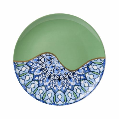 Heinen Delfts Blauw Wandbord Mandala - Ø 27 cm - Afbeelding 1