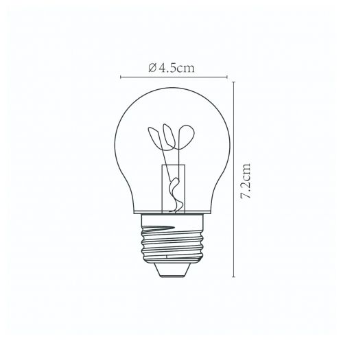 Lucide Lichtbron G45 Transparant - E27 - Ø 4,5 cm - Afbeelding 3