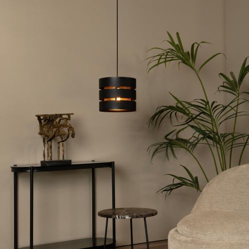 Lucide Hanglamp Rosas Zwart - E27 - Ø 26 cm - Afbeelding 2