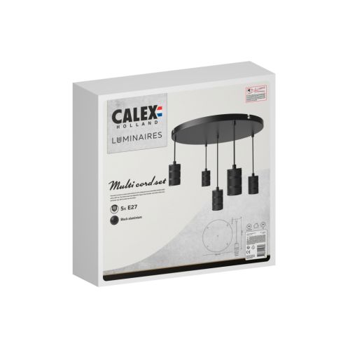 Calex Hanglamp Zwart - 5 x E27 - Ø 50 cm - Afbeelding 5