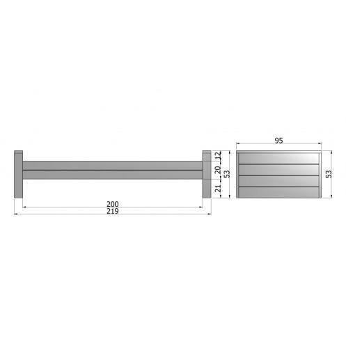 WOOOD Bed Dennis Grijs - 219x53x95 cm - Afbeelding 6