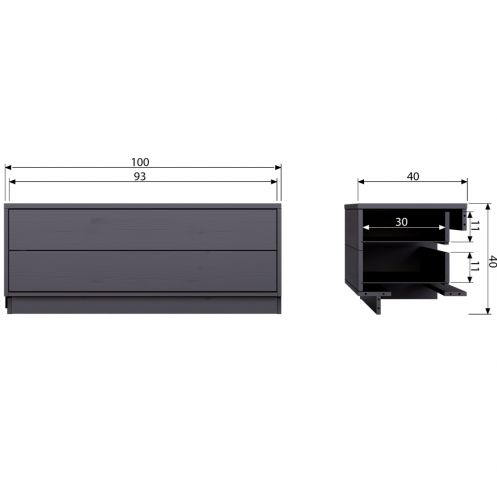 WOOOD TV-meubel Finca Zwart - 100x40x40 cm - Afbeelding 10