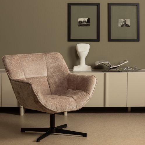 WOOOD Draaifauteuil Wibo Taupe - Afbeelding 2