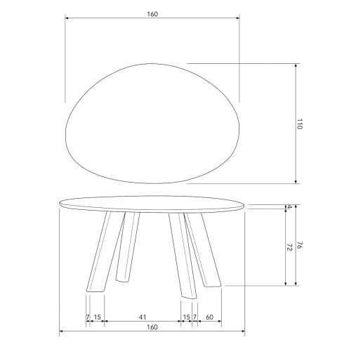 Eettafel Roundly Bruin - Afbeelding 10