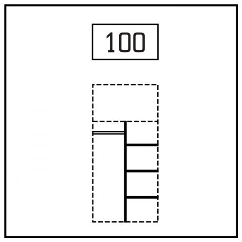 Kastindeling 100 cm Cadiz Grijs - Afbeelding 6