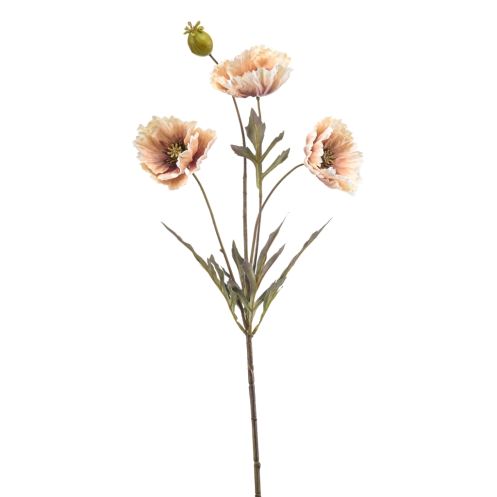 Kunstbloem Poppy Spray Beige - 68 cm - Afbeelding 1