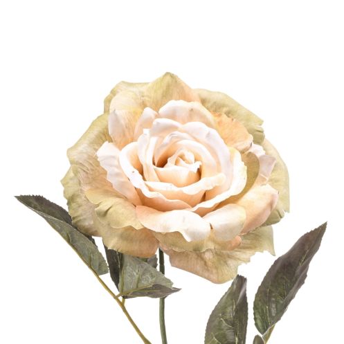 Kunstbloem Rose Spray Crème - 65 cm - Afbeelding 2