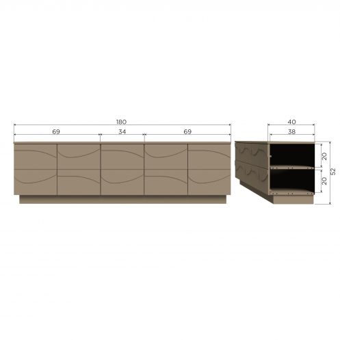 WOOOD TV-meubel Teo Taupe - 180x52x40 cm - Afbeelding 12