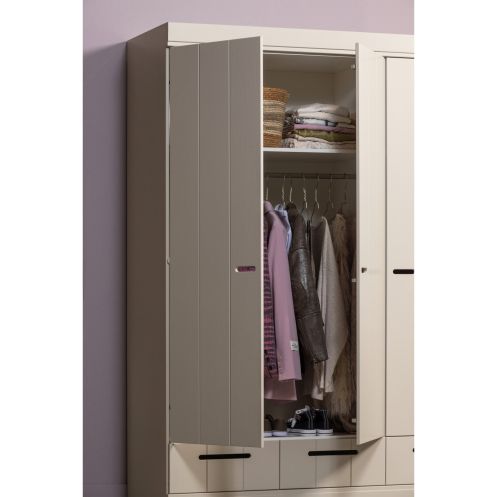 WOOOD Kledingkast ConnectBeige - 140x195x53 cm - Afbeelding 5