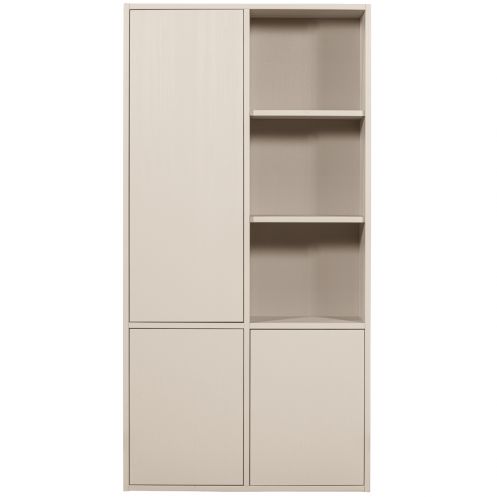 WOOOD Wandkast Merel Beige - 100x221x44 cm - Afbeelding 5