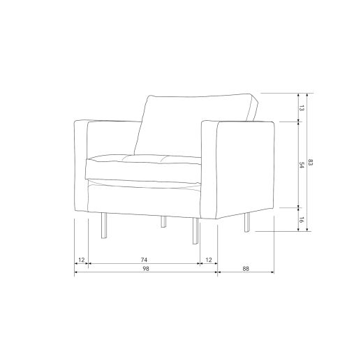 Fauteuil Rodeo Zwart - Afbeelding 5