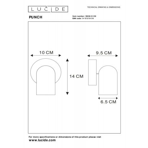 Lucide Plafondspot Punch Zwart - GU10 - Ø 10 cm - Afbeelding 5