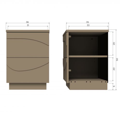 WOOOD Nachtkastje Teo Taupe - 36x50x30 cm - Afbeelding 13