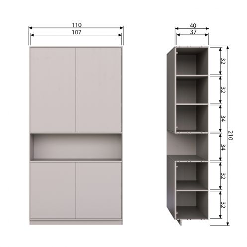 WOOOD Wandkast Finca Mist - 110x210x40 cm - Afbeelding 8