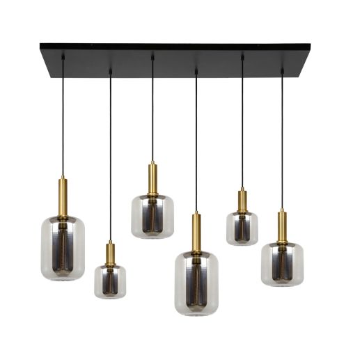 Lucide Hanglamp Joanet Zwart - 6 x E27 - 132 cm breed - Afbeelding 3