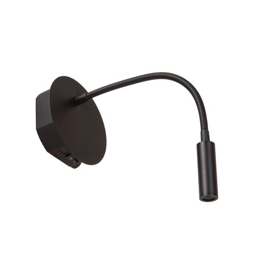 Lucide Oplaadbare Wandlamp Jolijn Zwart - LED - Ø 11 cm - Afbeelding 4