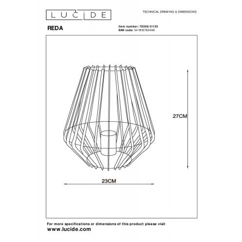 Lucide Tafellamp Reda Zwart - E27 - 27 cm hoog - Afbeelding 5