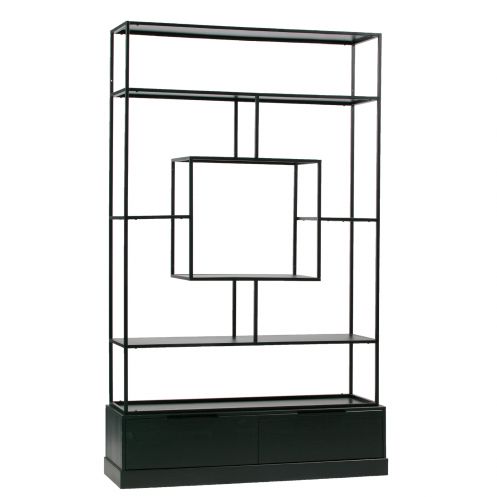 WOOOD Wandkast Fons Black - 126x204x38 cm - Afbeelding 1