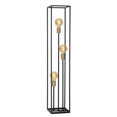 Lucide Vloerlamp Ruben Zwart - 3 x E27 - 120 cm hoog - Afbeelding 1