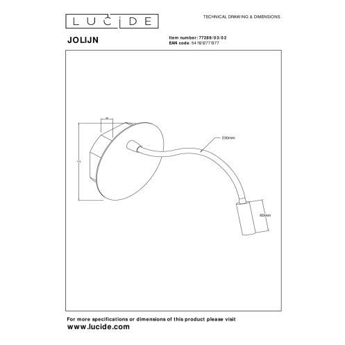 Lucide Oplaadbare Wandlamp Jolijn Goud - LED - Ø 11 cm - Afbeelding 3