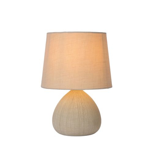 Lucide Tafellamp Ramzi Beige - E14 - 26 cm hoog - Afbeelding 1