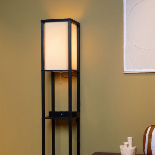 Lucide Vloerlamp Menno Zwart - E27 - 163 cm hoog - Afbeelding 2