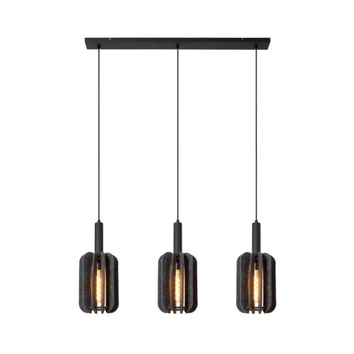 Lucide Hanglamp Rafal Grijs - 3 x E27 - 98 cm breed - Afbeelding 1