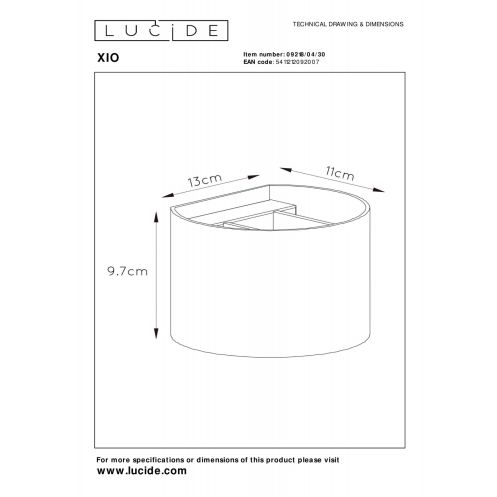 Lucide Wandlamp Xio Zwart - G9 - 11x13 cm - Afbeelding 6