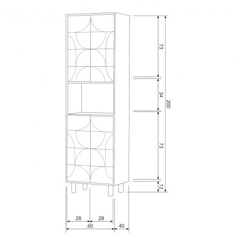 BePureHome Wandkast Draw Bruin - 60x200x40 cm - Afbeelding 8