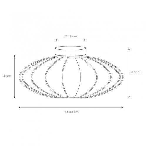 Lucide Plafonniere Corina Beige - E27 - Ø 40 cm - Afbeelding 5