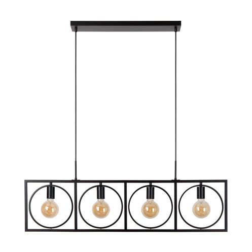 Lucide Hanglamp Suus Zwart - 4 x E27 - 108 cm breed - Afbeelding 3