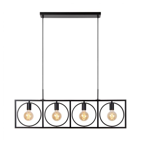 Lucide Hanglamp Suus Zwart - 4 x E27 - 108 cm breed - Afbeelding 1