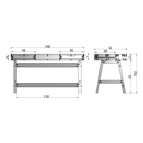 WOOOD Bureau Nikki Wit - 140x75x62 cm - Afbeelding 8