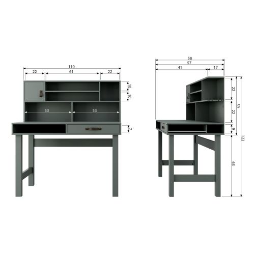 Vtwonen Bureau Stage Groen - 110x122x58 cm - Afbeelding 5